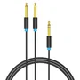 Vention Cable Estéreo BATBH Jack 6.35 Macho a 2x Jack 6.35 Macho 2m Negro